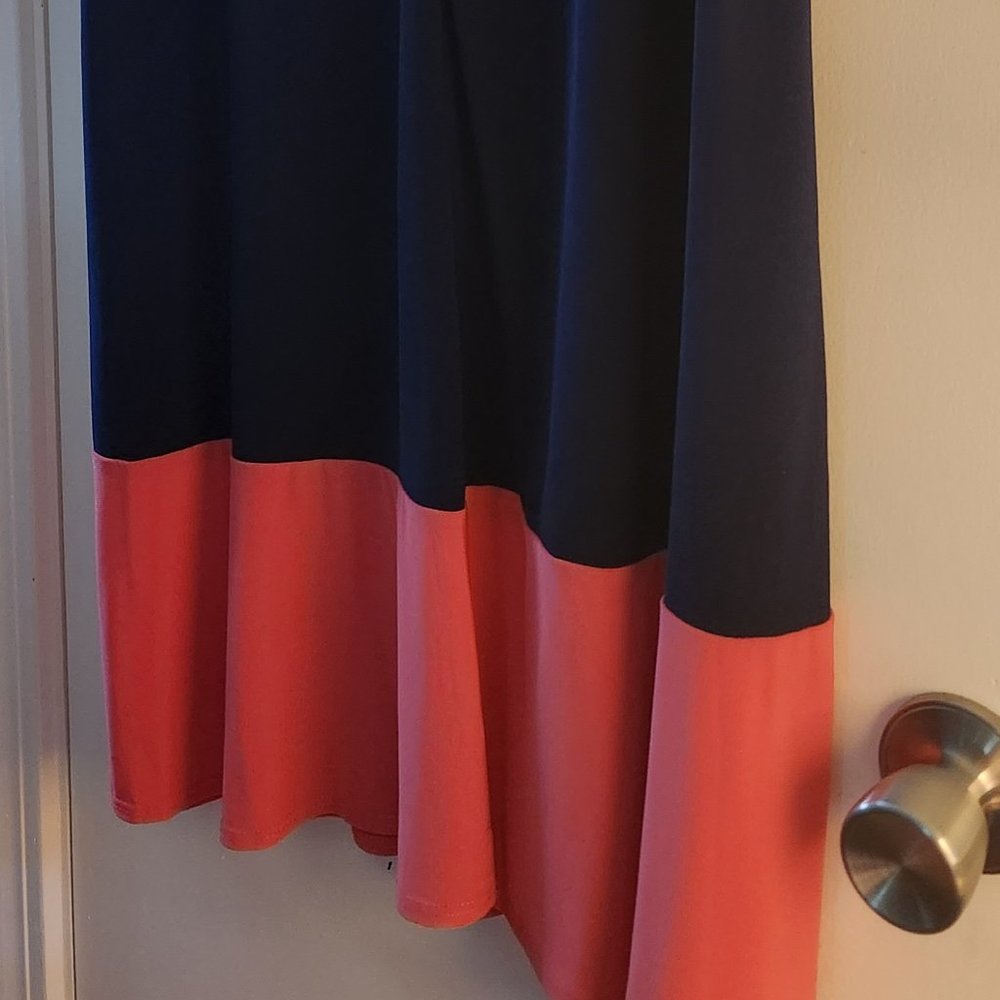 Color block dress,Navy&Coral size L